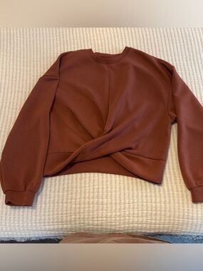 Old Navy Rust Brown Twisted Front Crop Sweatshirt